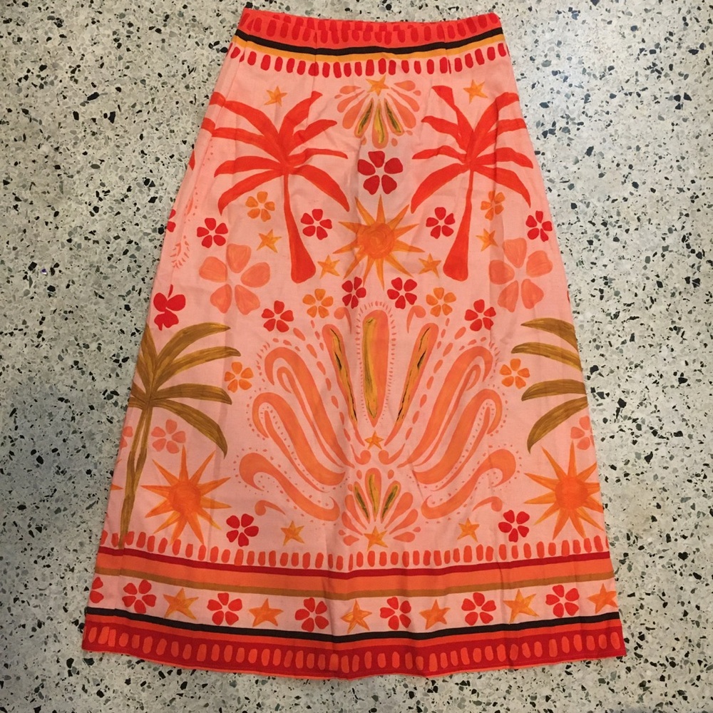 Tropical midi skirt